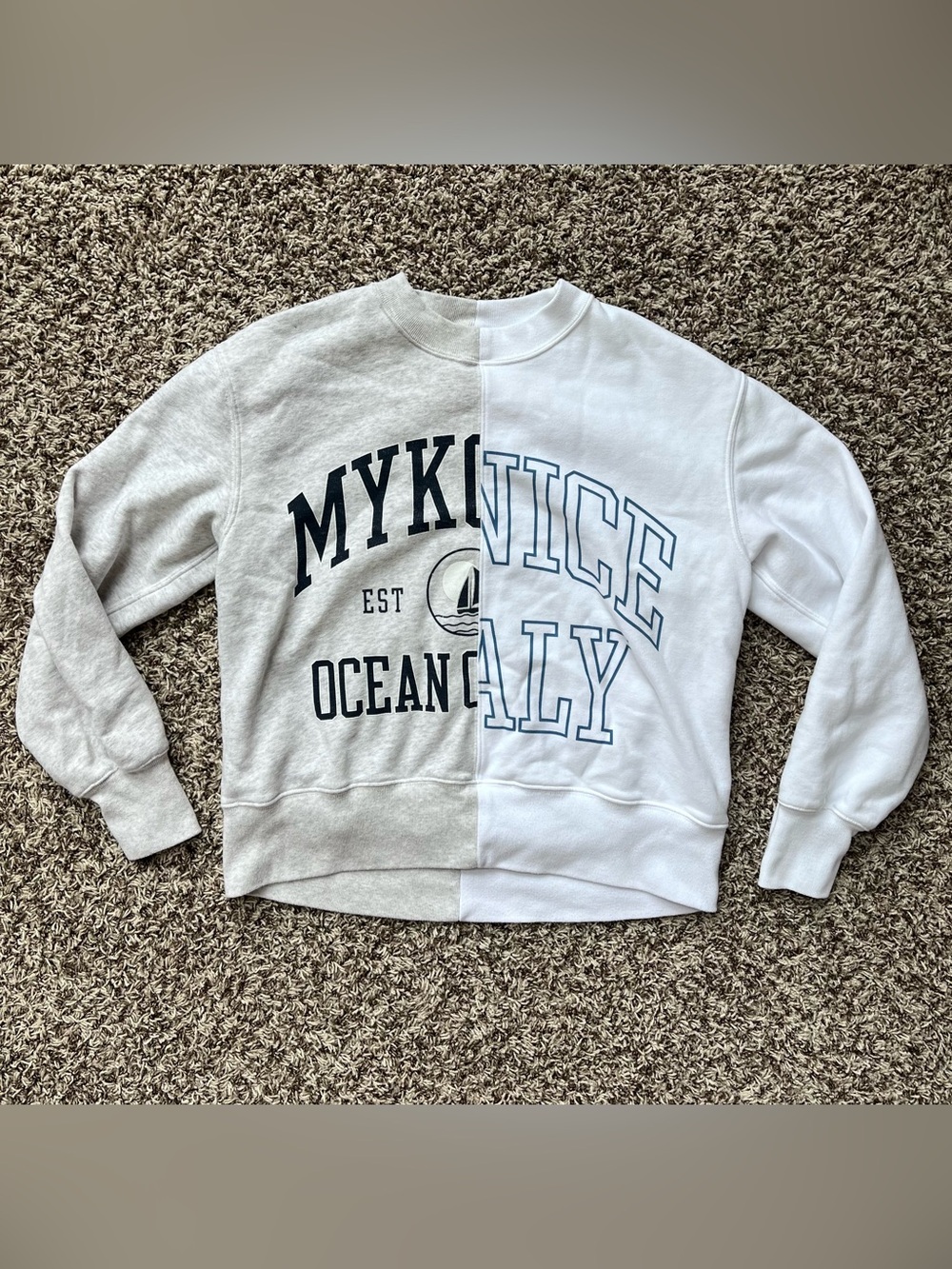 Abercrombie & Fitch Half & Half Destination Crewneck Sweatshirt